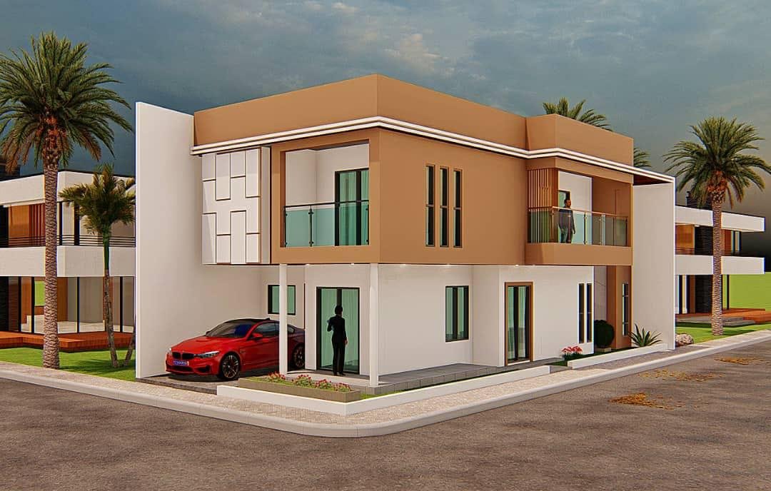 Rendu 3D d'une villa duplex