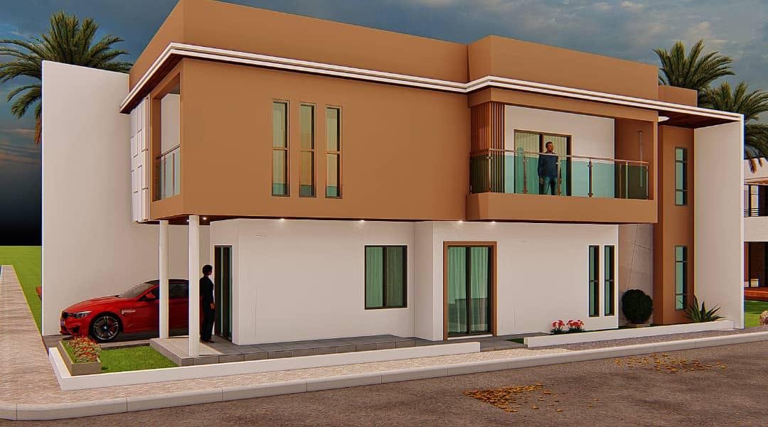 Rendu 3D d'une villa duplex